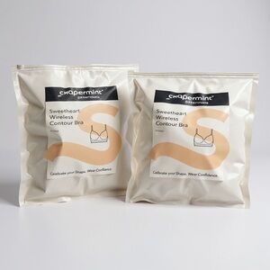 Two Shapermint Essentials Sweetheart Wireless Contour Bras, 2XL, Chai Color, NWT